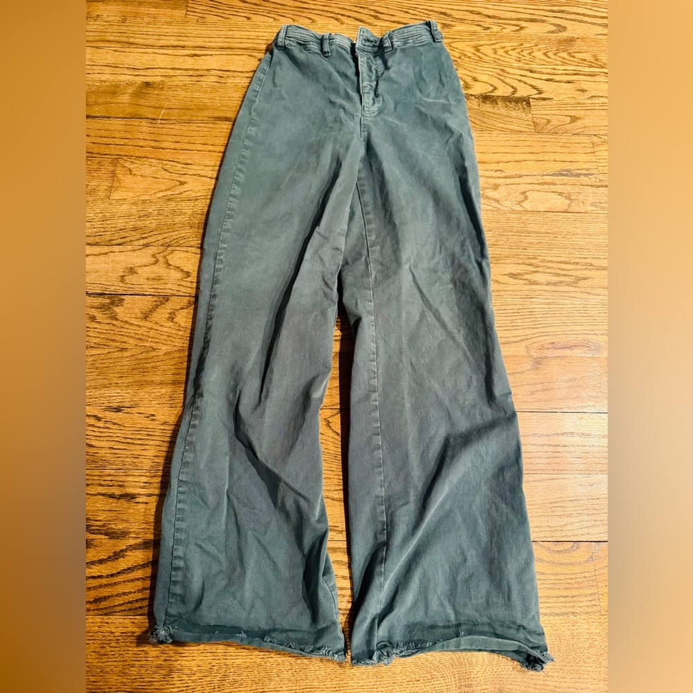 Marine Layer Women’s Wide Leg Pants – Green Grey, Size 4 - Picture 2 of 5